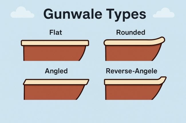 Comparison of different types of gunwales on boats