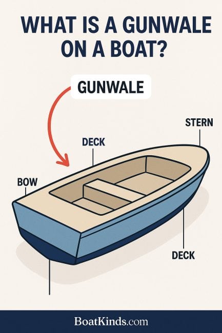 Top-down diagram showing gunwale location on a boat