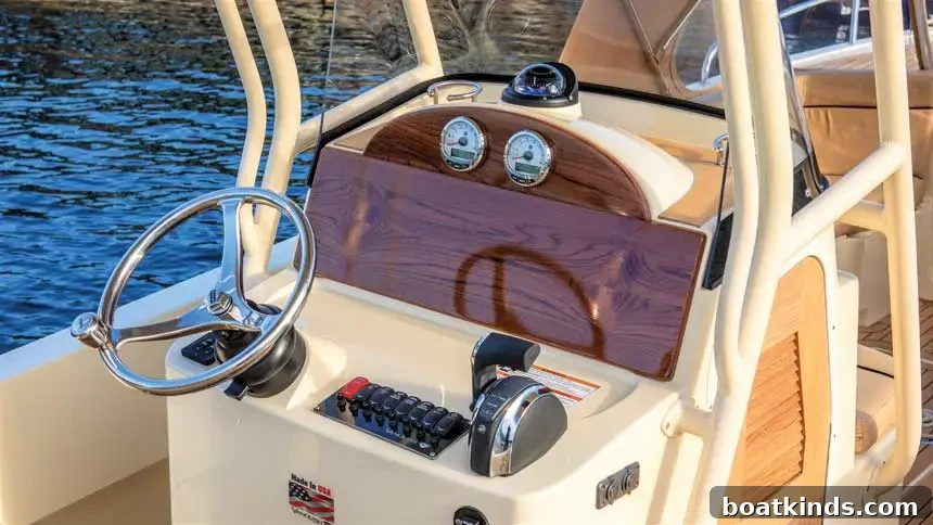 Vanquish 26 cockpit and helm area