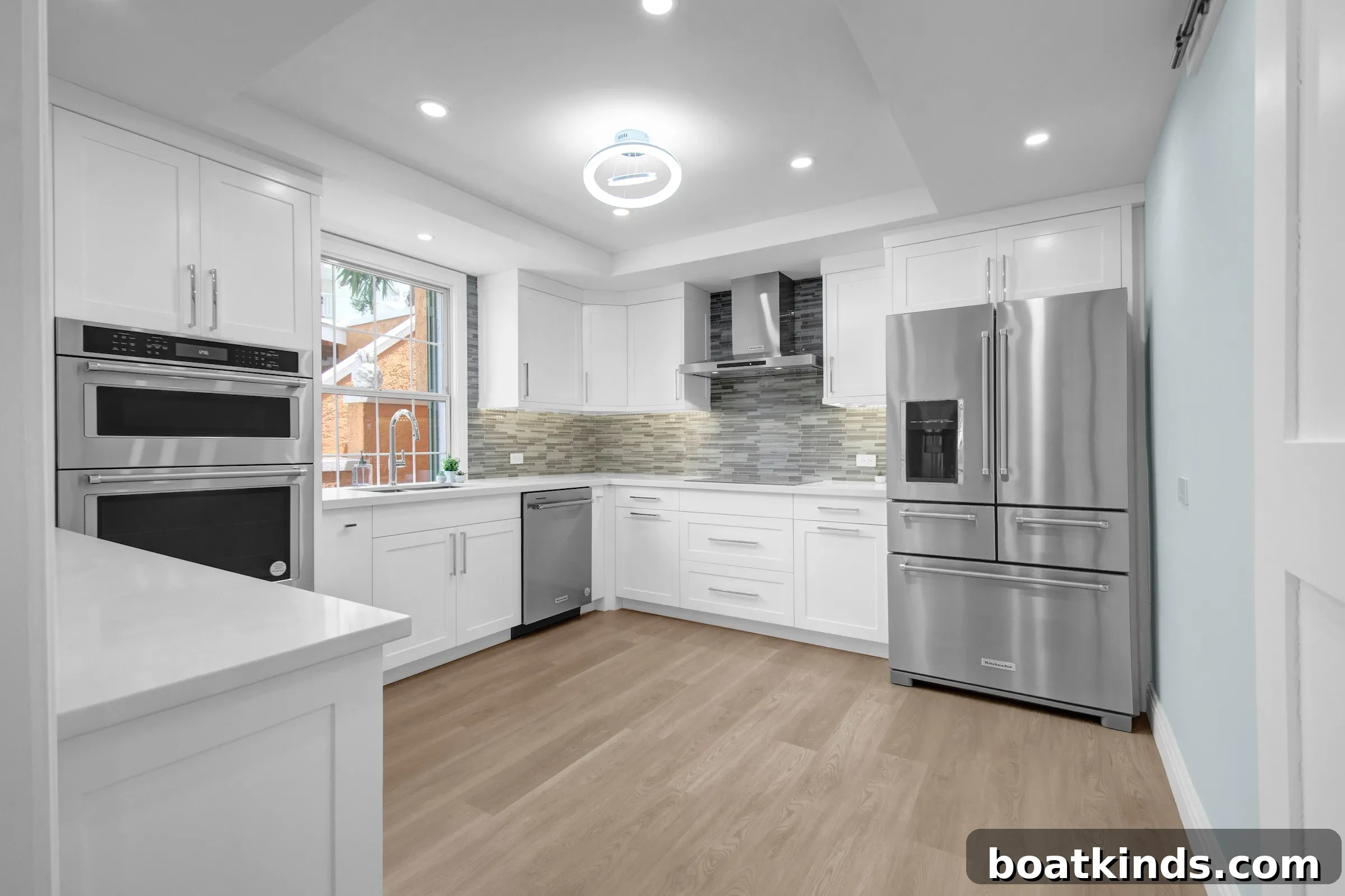 Open kitchen and living area