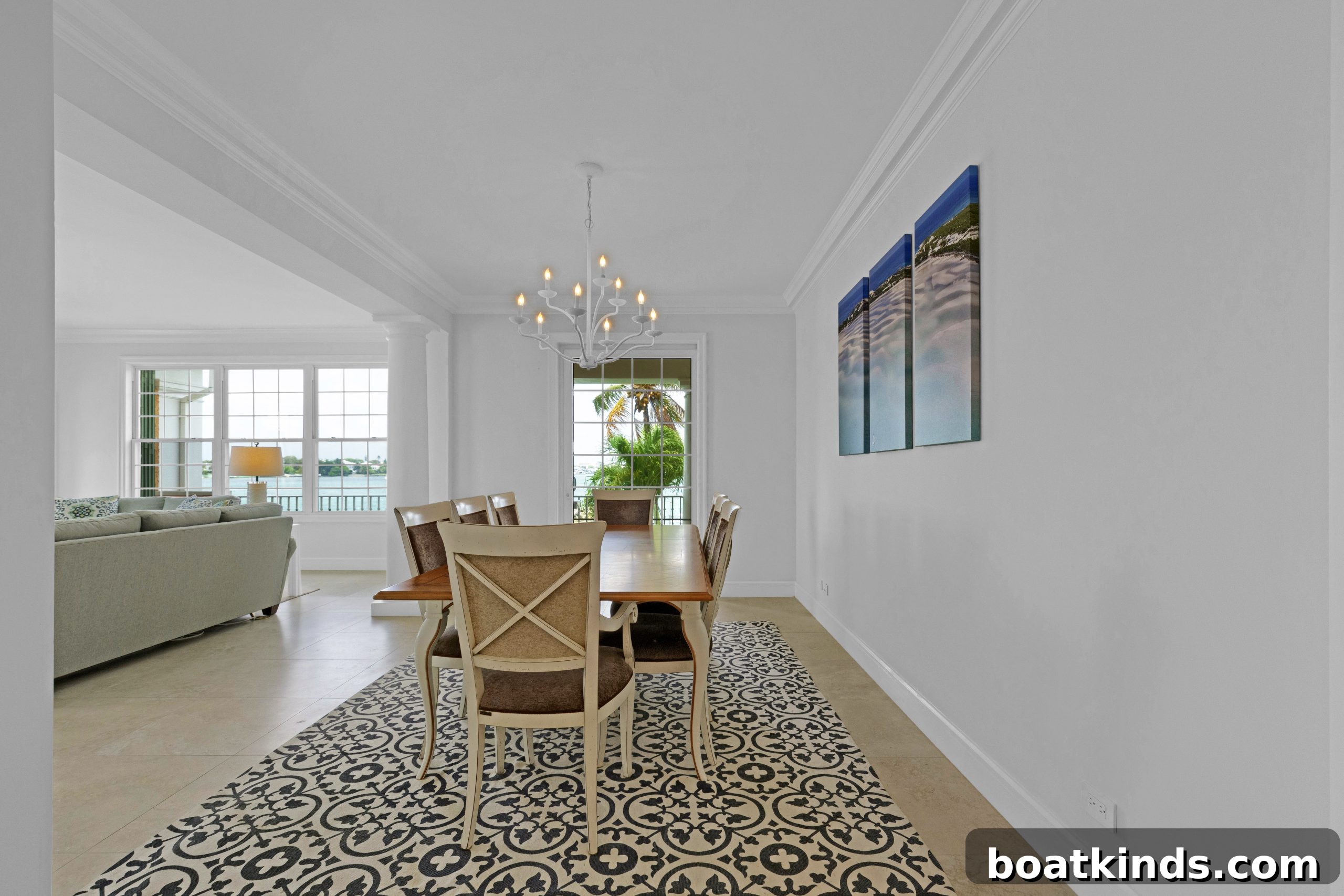 Living area with ocean vistas