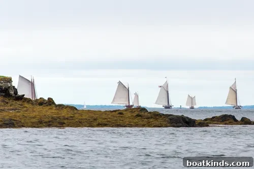Historic windjammer sails full in the breeze