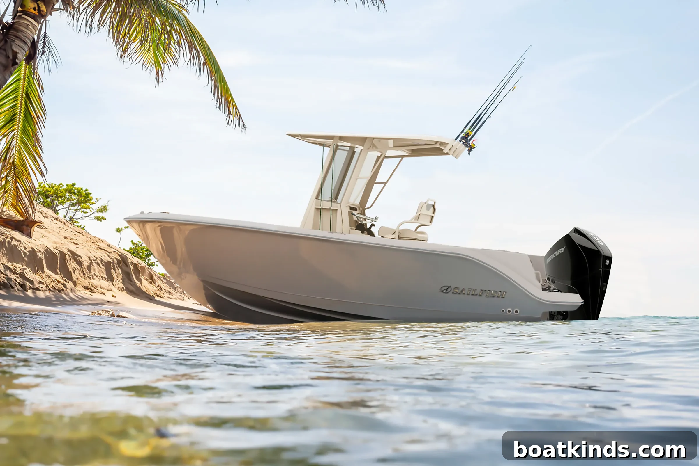 Sailfish 232 Center Console helm and T-top