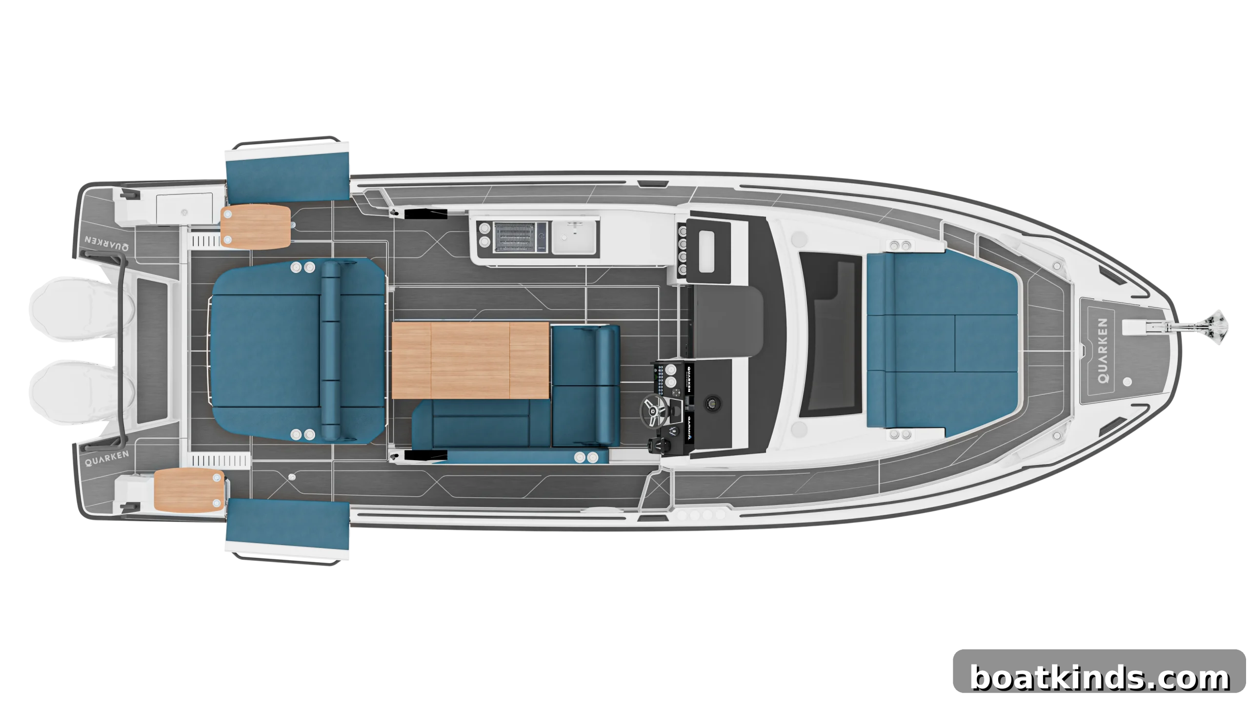 Quarken 35 T-Top helm and cockpit