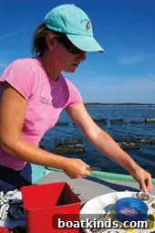 Shucking oysters on a workboat