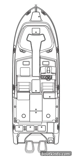 Interior of dual console boat
