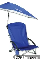 Portable Sport-Brella Canopy Beach Chair with Sunshade 2 img 24870 1