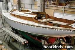 Concordia yawl undergoing restoration