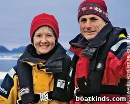 Voyagers exploring a northern coastline