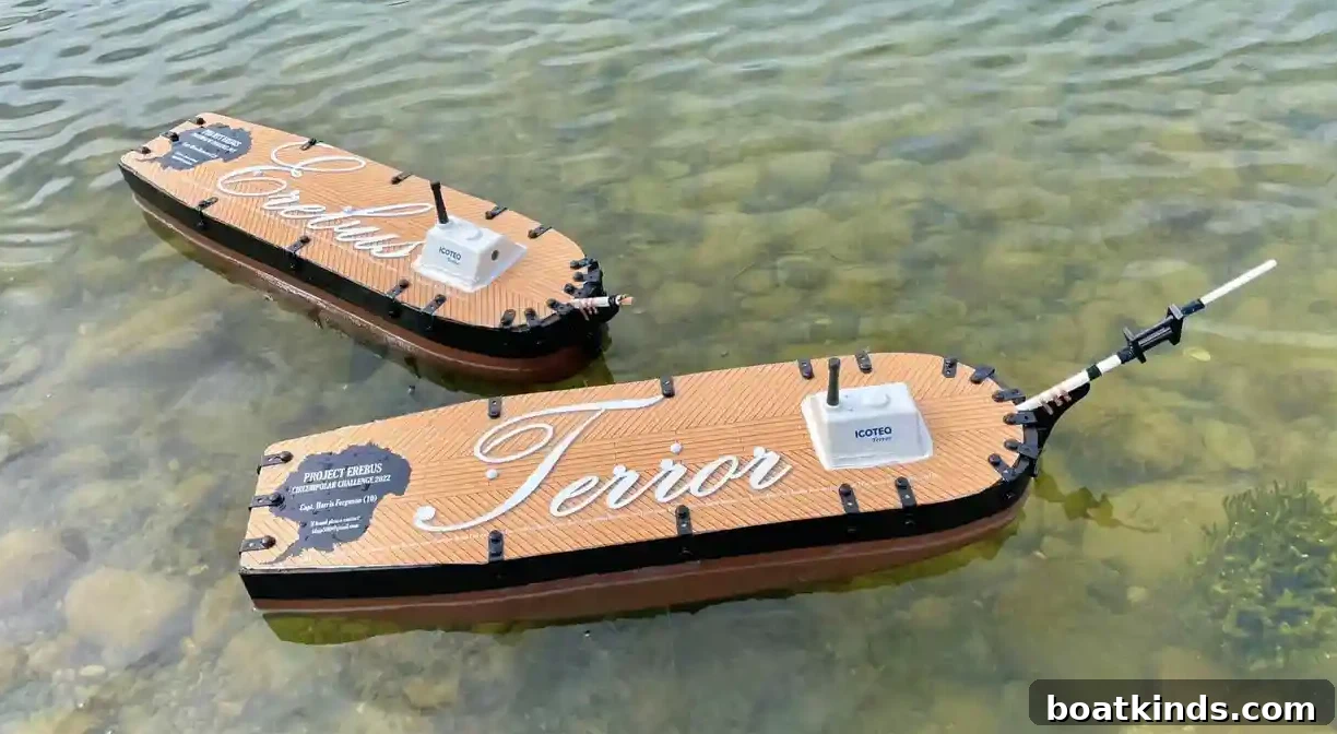 Launch of the model boats into the circumpolar current near South Georgia