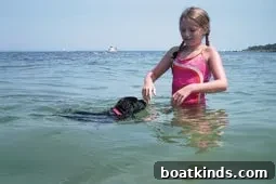 Dog and crew aboard