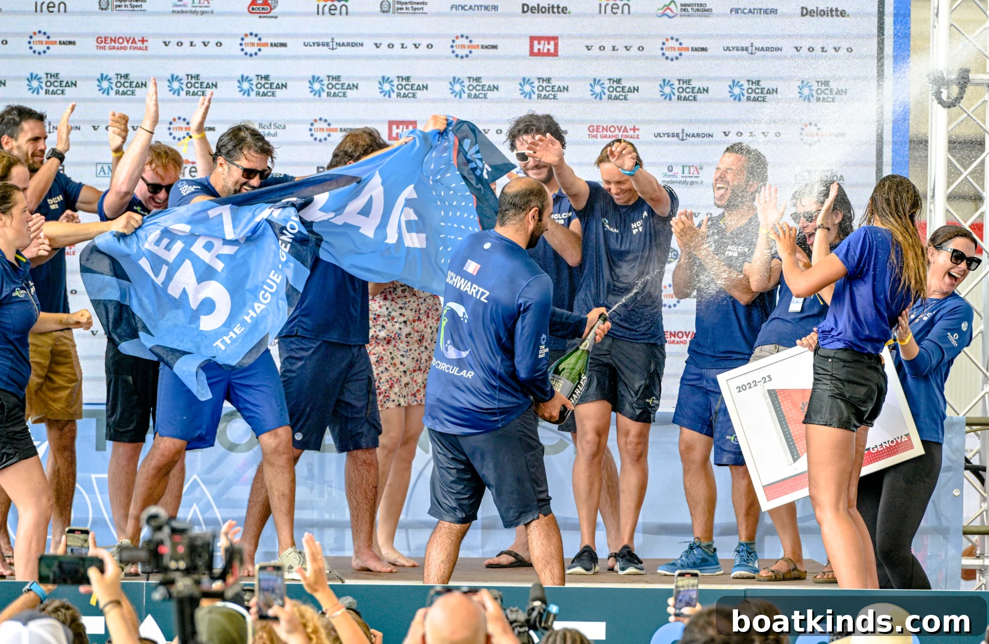 Sailing crews finish in light winds off Genoa