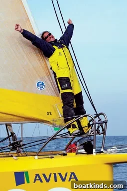 British Sailor Breaks Historic Sailing Record 4 Dee Caffari on deck