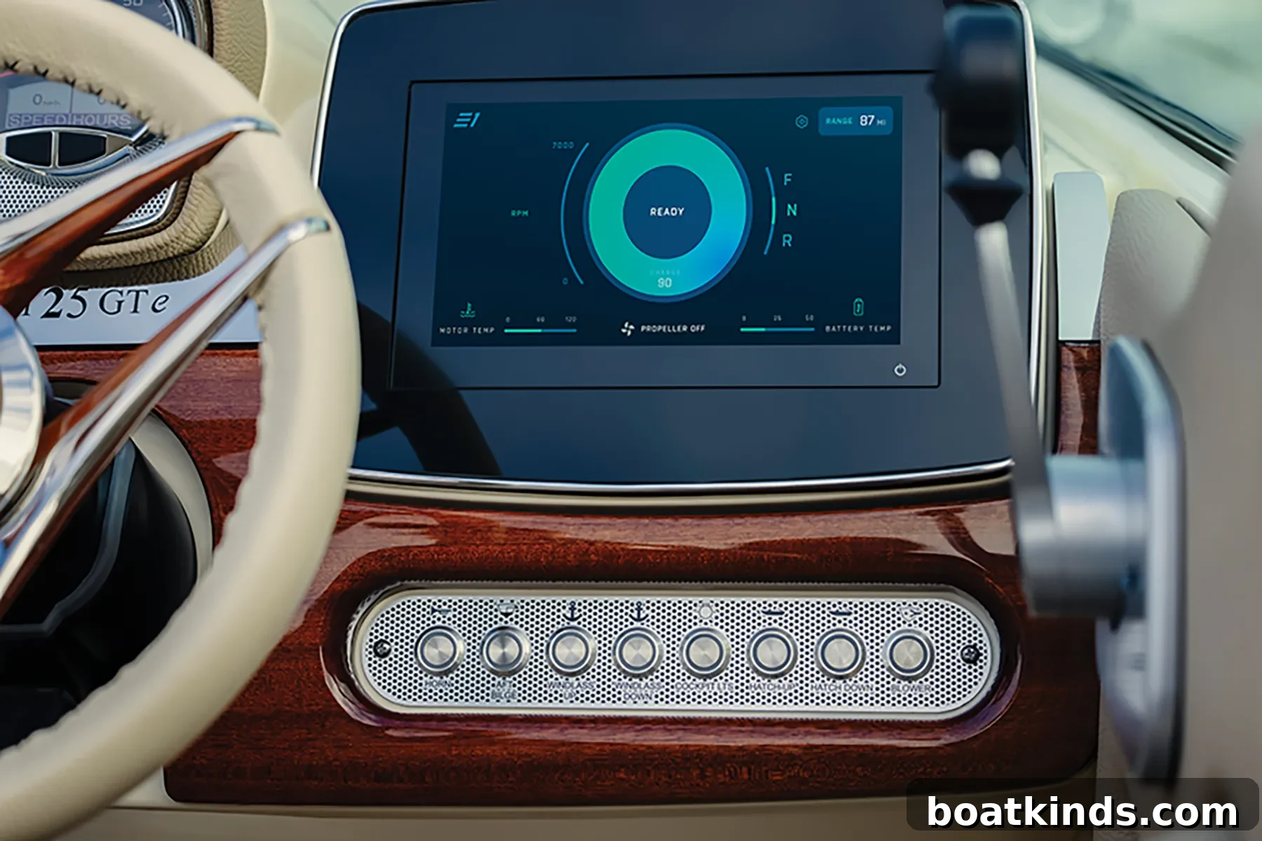 Chris-Craft Launch 25 GTe on display at the Miami International Boat Show