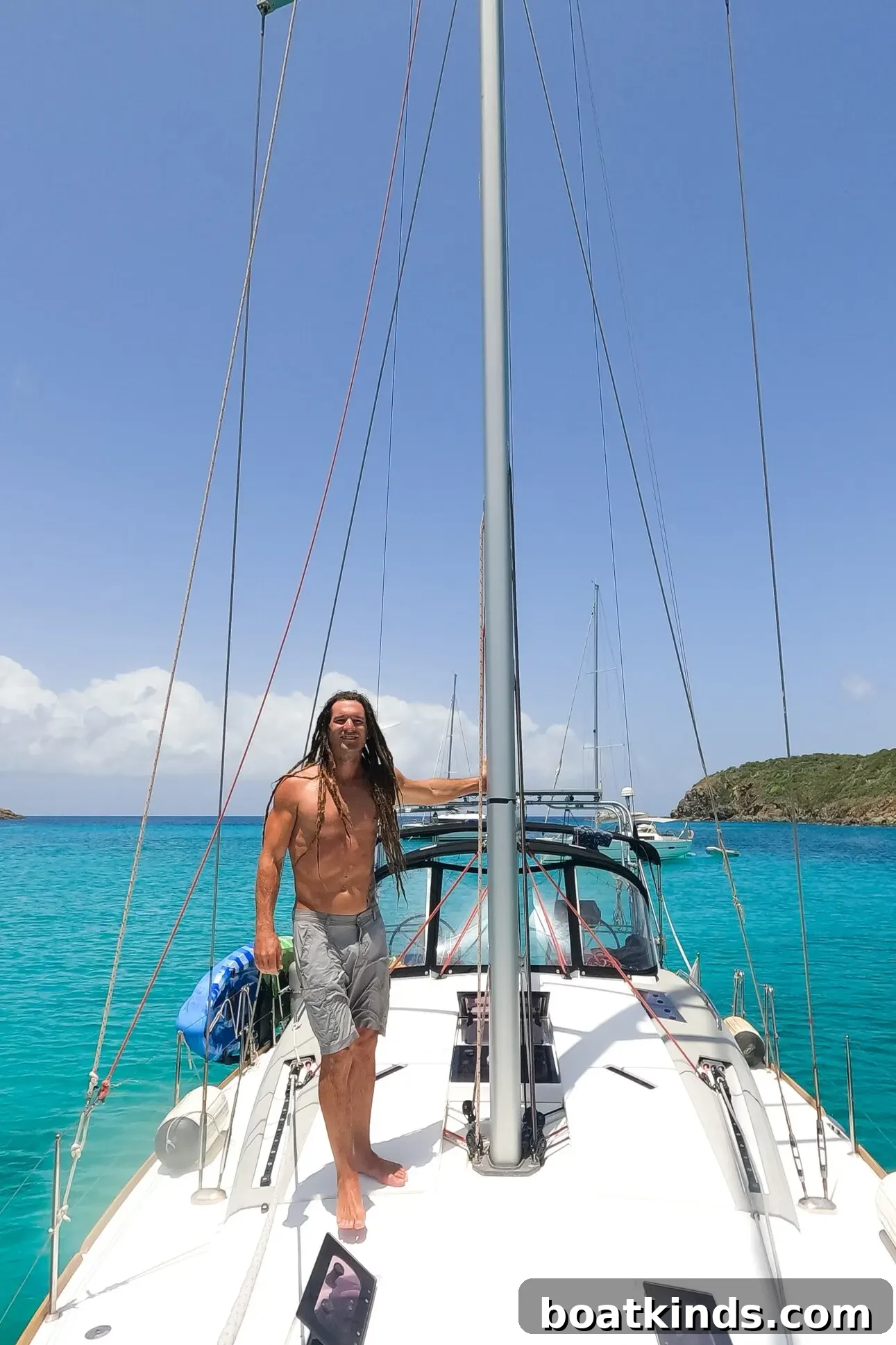 A sailboat at anchor, symbolizing freedom and simplicity