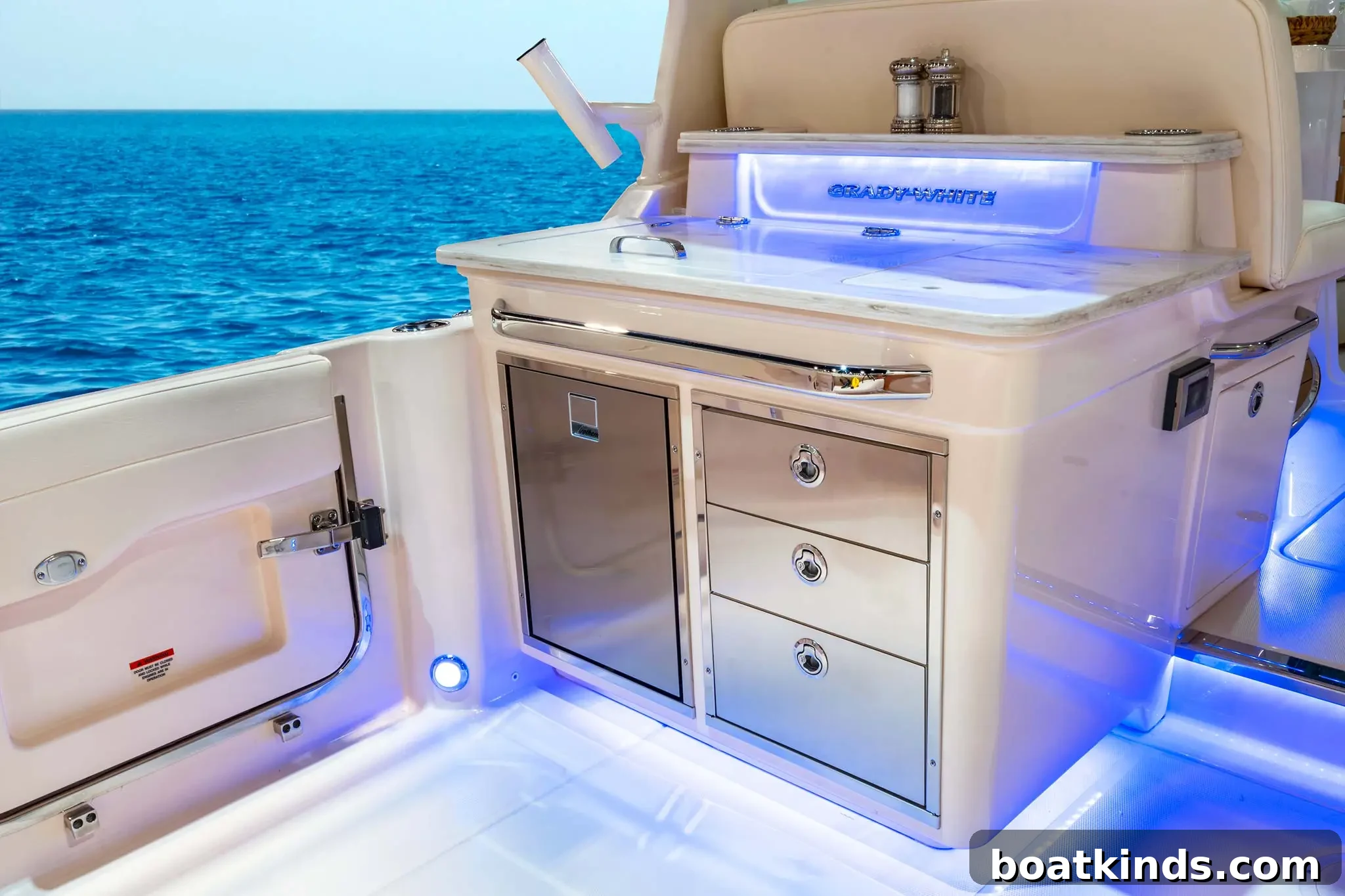 Freedom 345 helm and dashboard layout
