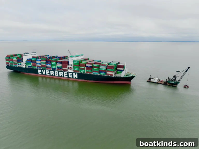 Container Ship Remains Stuck in Mud