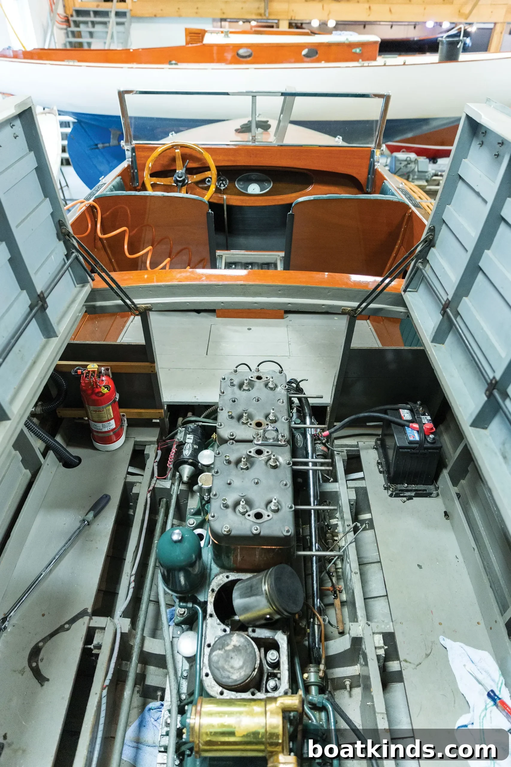 Electric propulsion components being installed