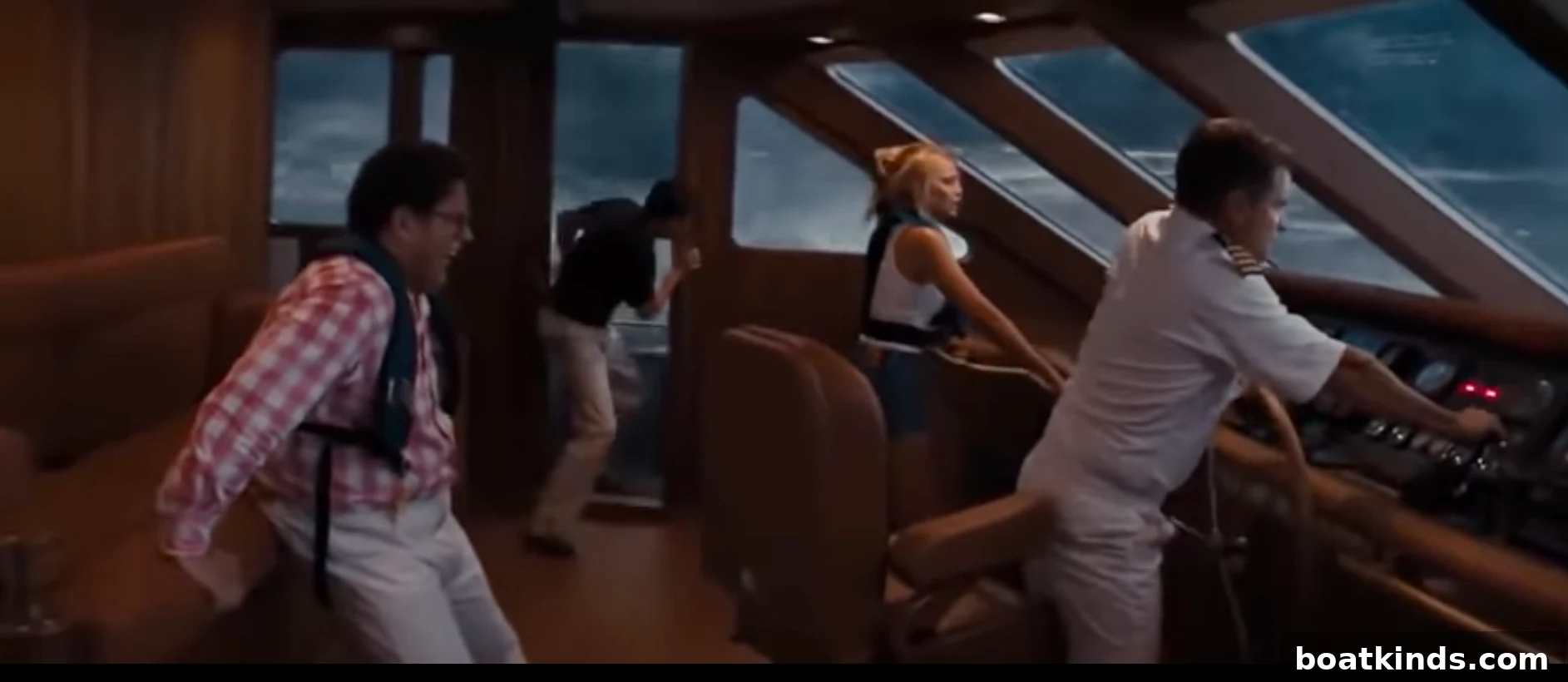 Close-up of yacht in heavy seas