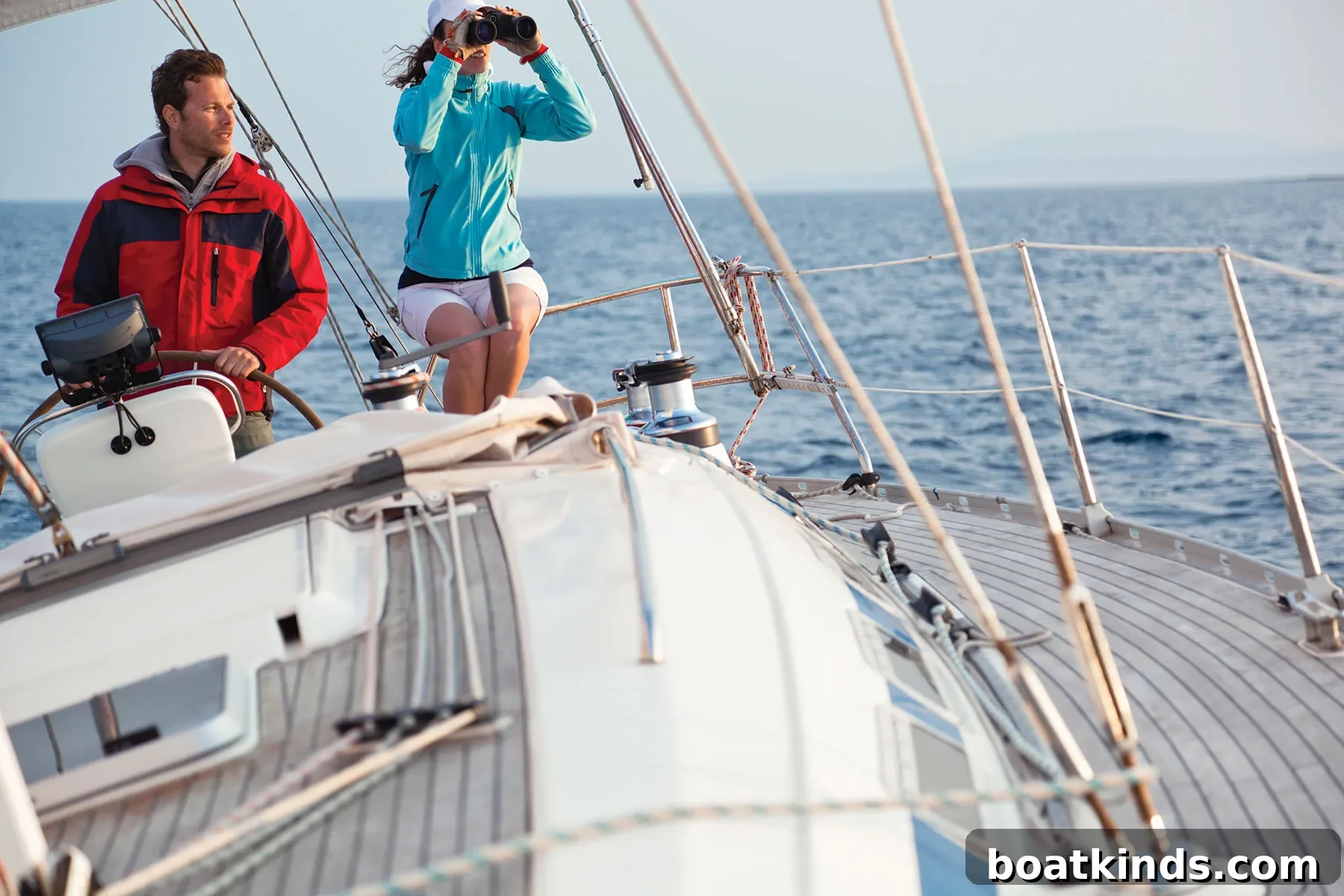 Boater navigating a channel