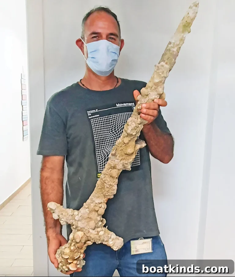 Diver Discovers Ancient Crusader Sword Underwater