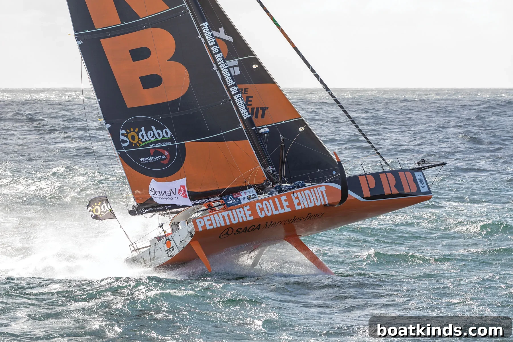 Professional sailors competing offshore