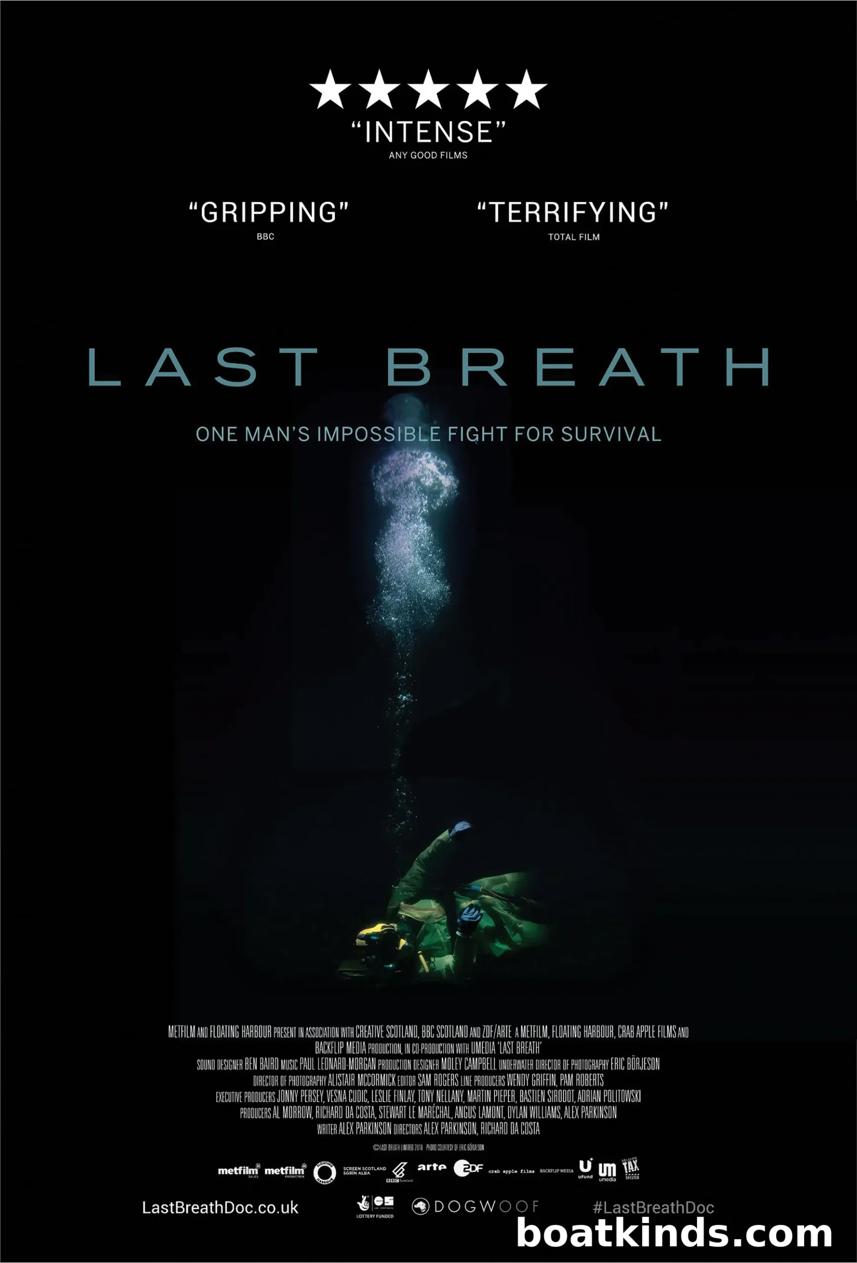 Underwater diving scene from a documentary