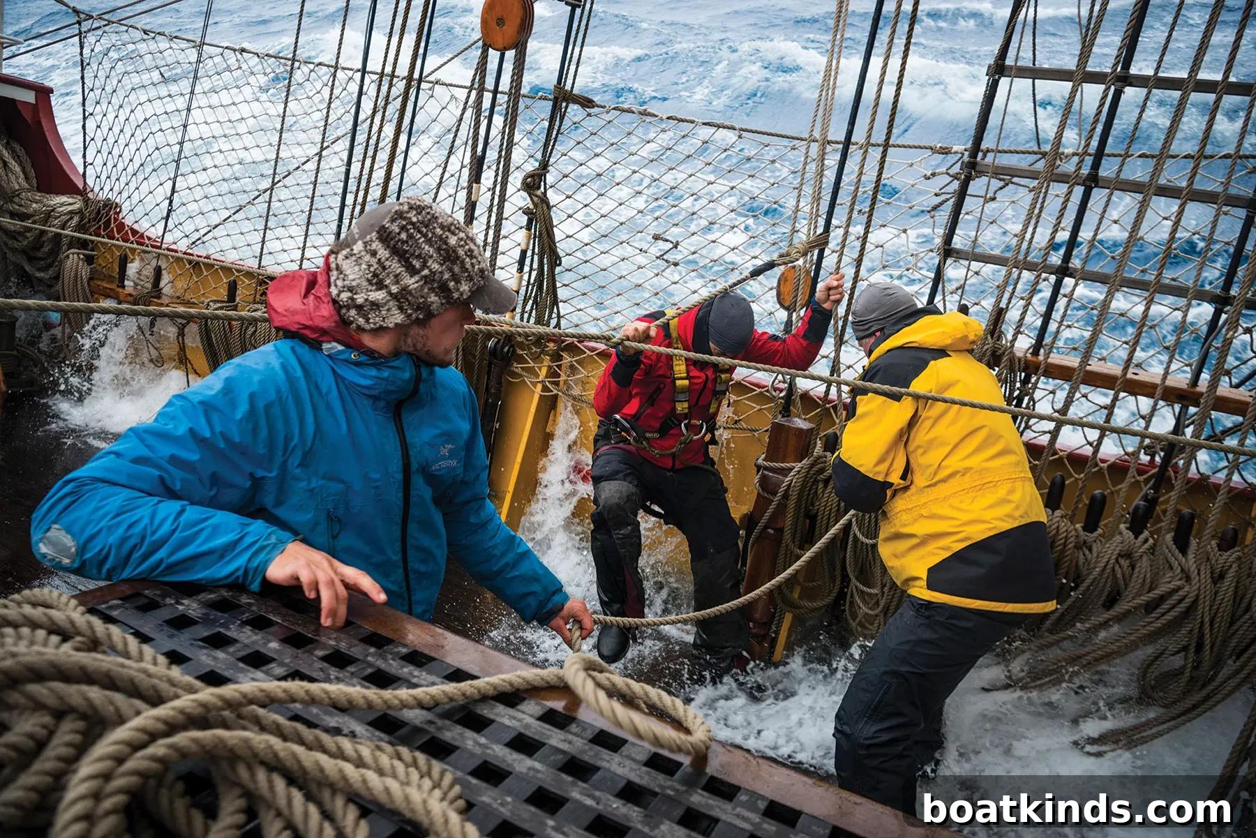 Crew working on Europa's deck