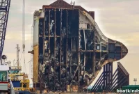 Chain Rips Open Sunken Cargo Ship, Exposing Mangled Cars