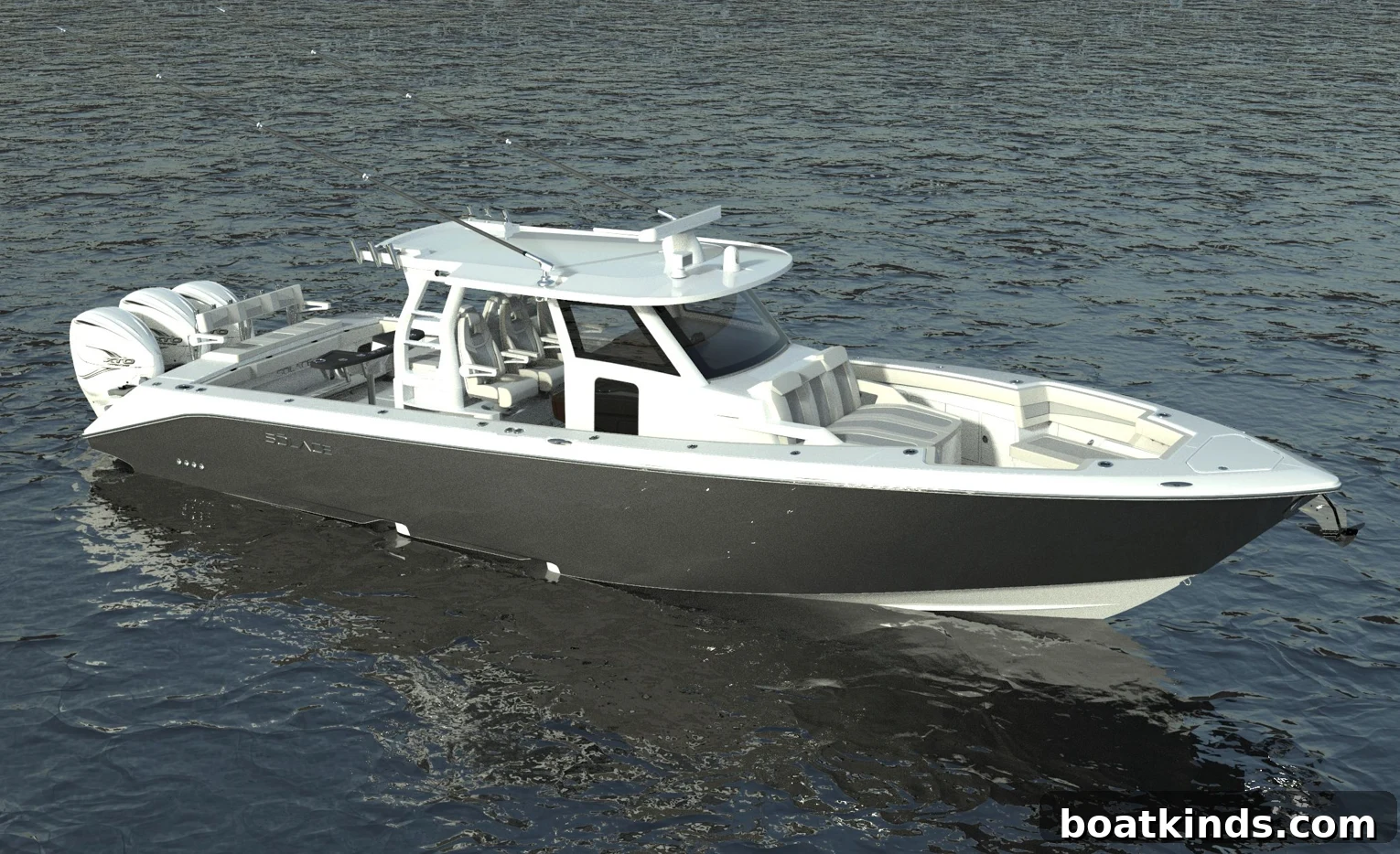 Solace 41 CS center console on the water