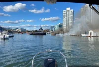 Boat Fire in Harbor Caused by Gasoline Fumes in Bilge