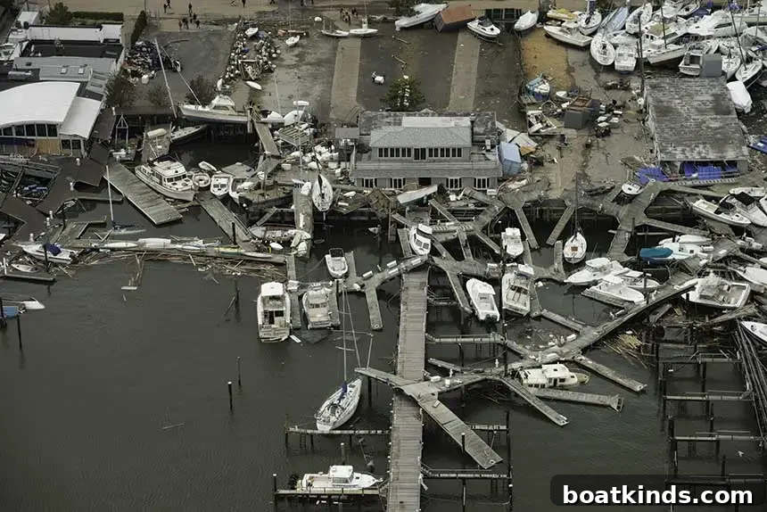 Boats docked in marina