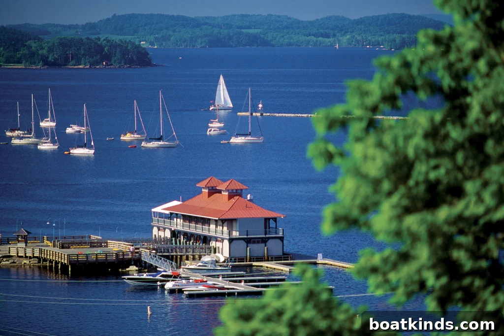 A bright sunny day with a view of boats on the water behind a yacht club