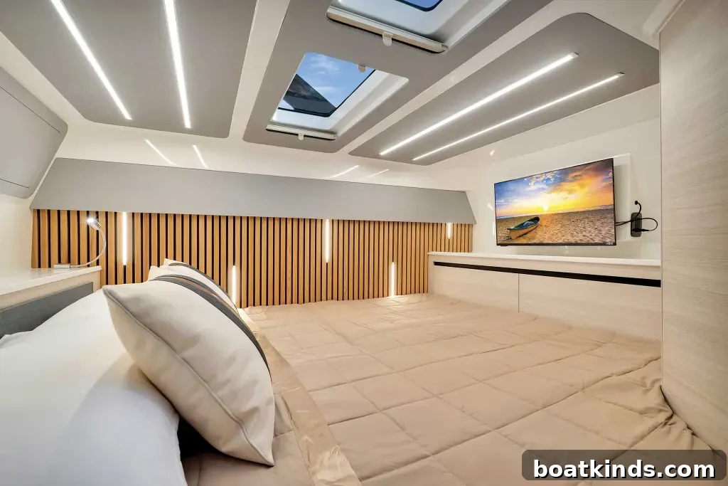bedroom suite with a skylight