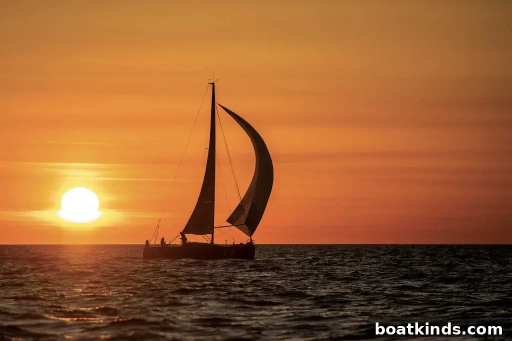 Next-Generation Offshore Racing Boats: Design and Build 7 A silhouette of a sailboat at sunrise