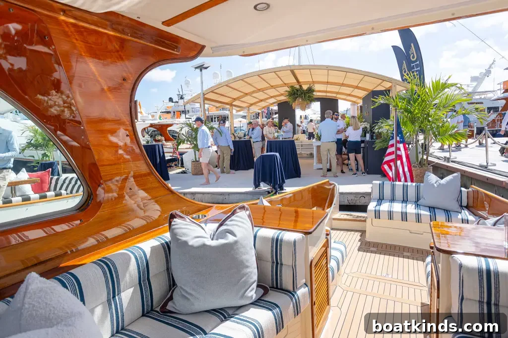 Interior side view of a Hinckley boat